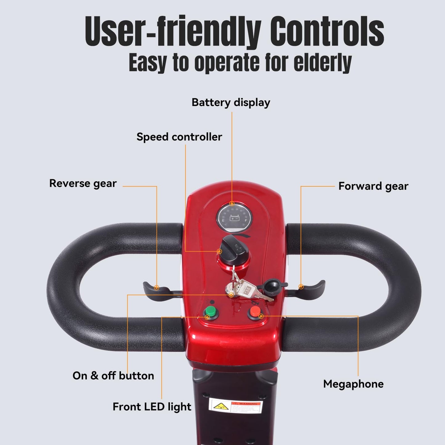 4 Wheel Mobility Scooter for Seniors & Adults，22 Miles Range，Foldable Powered Electric Wheelchair Device w/2 Lithium Batteries All Terrain Motorized Scooter Airline Approved (Red)
