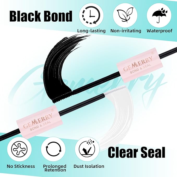 GEMERRY Lashes Clusters Kit Thick Lash Clusters 2 Styles 728Pcs Fluffy Lash Clusters Kit with Waterproof Bond and Seal Remover Tweezers for Beginners（2X 100P+200P）