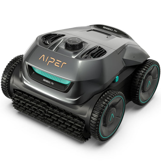 AIPER Seagull Pro Cordless Robotic Pool Cleaner, WavePath Navigation, Wall-Climbing, Quad-Motor, 150 mins Runtime for Inground Pools up to 1,600 sq.ft, ZT6002 (Renewed)