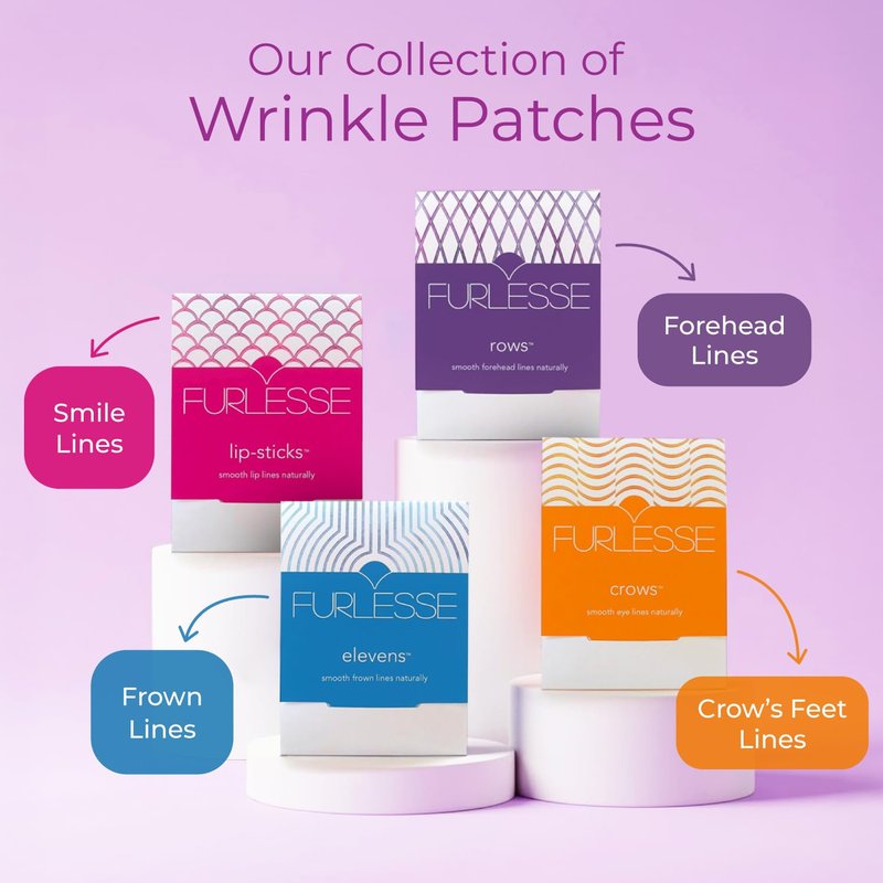 Furlesse Elevens Wrinkle Patches, Relax Fine Lines, Non-Invasive Anti-Wrinkle Tape for Frown Lines, Anti-Aging Skincare, 30-Count, 30-Day Use