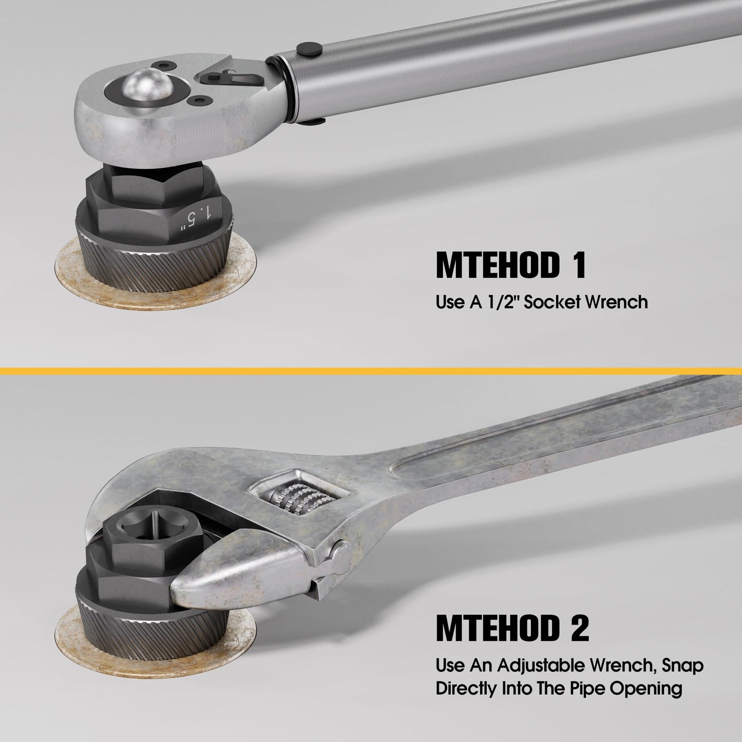YEKEPRO 1.5" Tub Drain & Pipe Nipple Extractor Set, 8-Piece Plumbing Tools Kit with Socket - Remove Stubborn, Rusted, Broken Bathtub Drains & Shower Arms, with Solid Storage Case