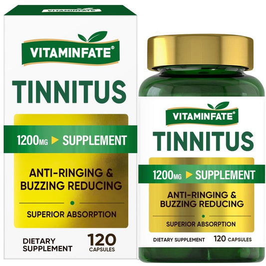 Tinnitus Relief for Ringing Ears Supplement 1200mg - 120 Capsules | Supports Ear Health and Reduces Tinnitus Symptoms