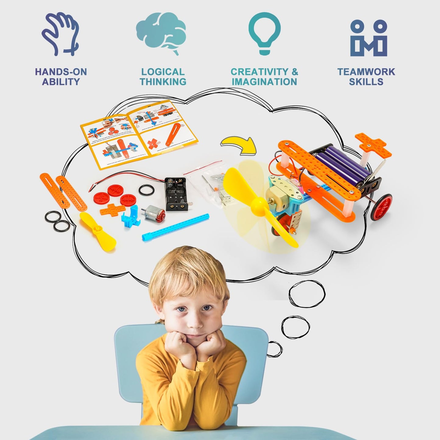 Robotics for Kids Ages 8-12, Boy Crafts Kids STEM Science Robot Building Kits 8-10 10-12, STEM Toys for Boys Gifts Age 8 10 12 13 14 Year Old