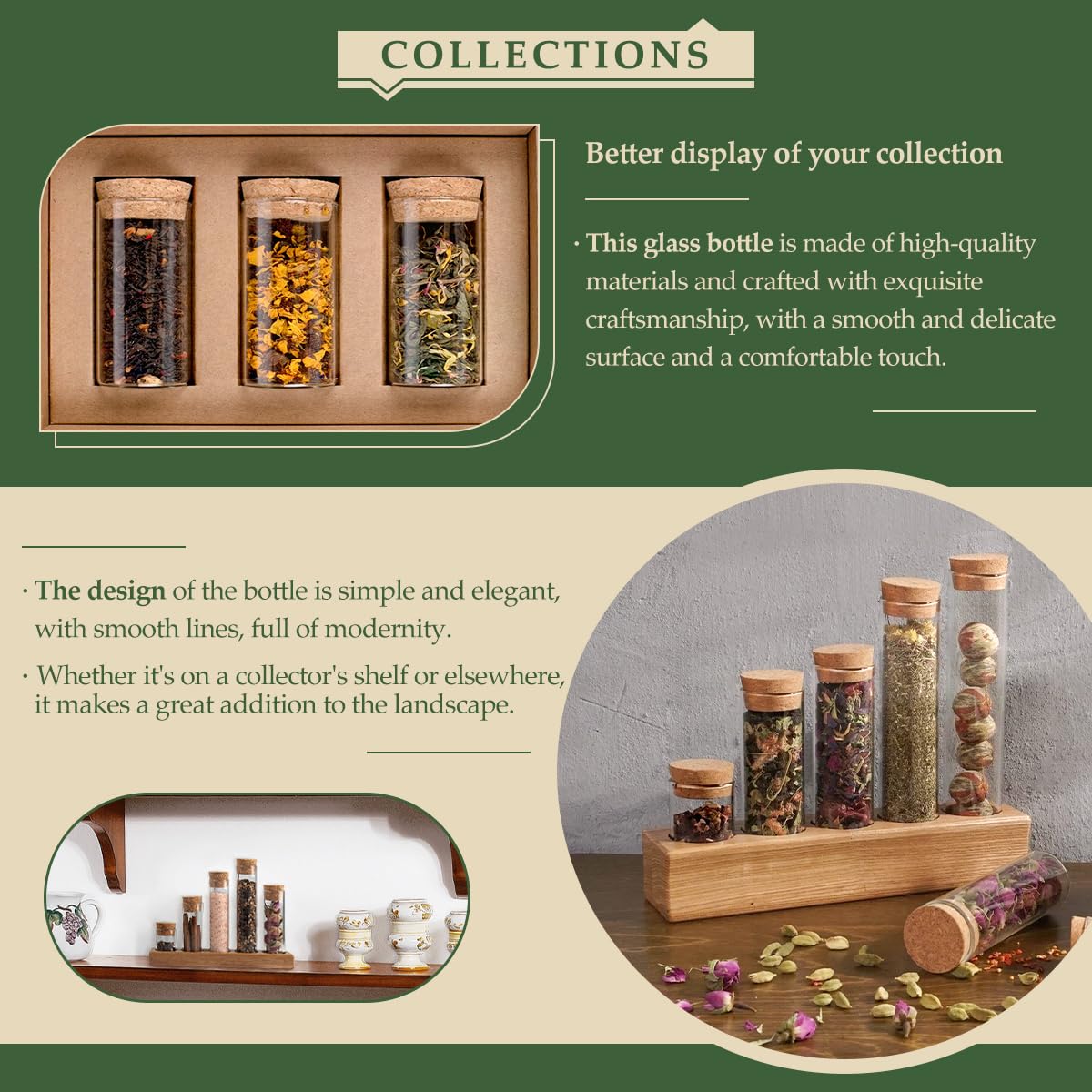 15-Pack 1.01 oz (30 ml) Glass Bottles & Test Tubes with Cork Stoppers – for Spell Jars, Spice Storage, DIY Favors, Travel Memories, Plant Propagation – Empty Recyclable Containers for Crafts, Kitchen