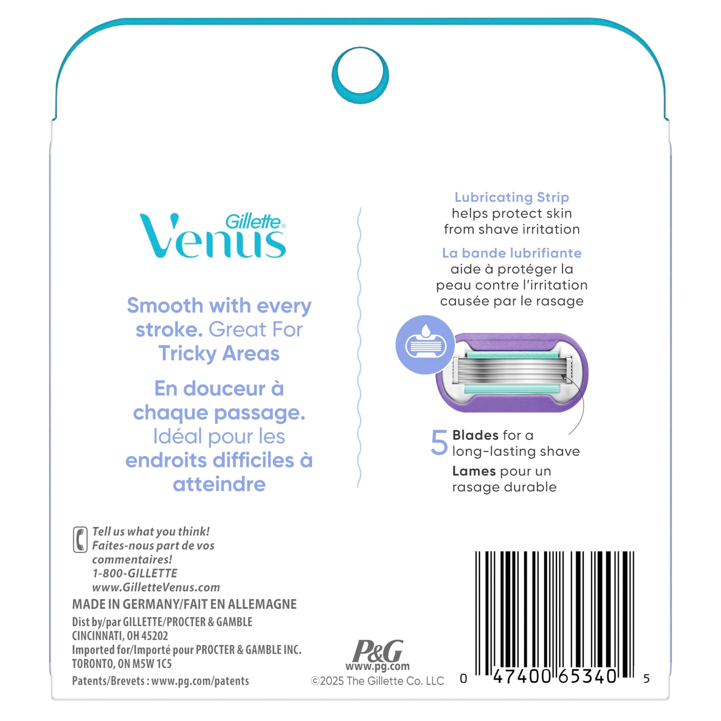 Gillette Venus Deluxe Smooth Swirl Womens Razor Blade Refills, 6 Count, Moisture Ribbon to Protect Against Irritation