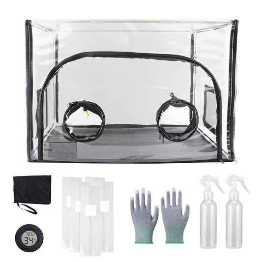 ACover Large Still Air Box Mushroom, Mushroom Grow Bag Kit Mycology Fume Hood Propagation Stations Grow Kit Monotub Kit Mushroom Planting Bag Tent for Spores Horticulture Supplies,31.5x 20.5x 20.5inch