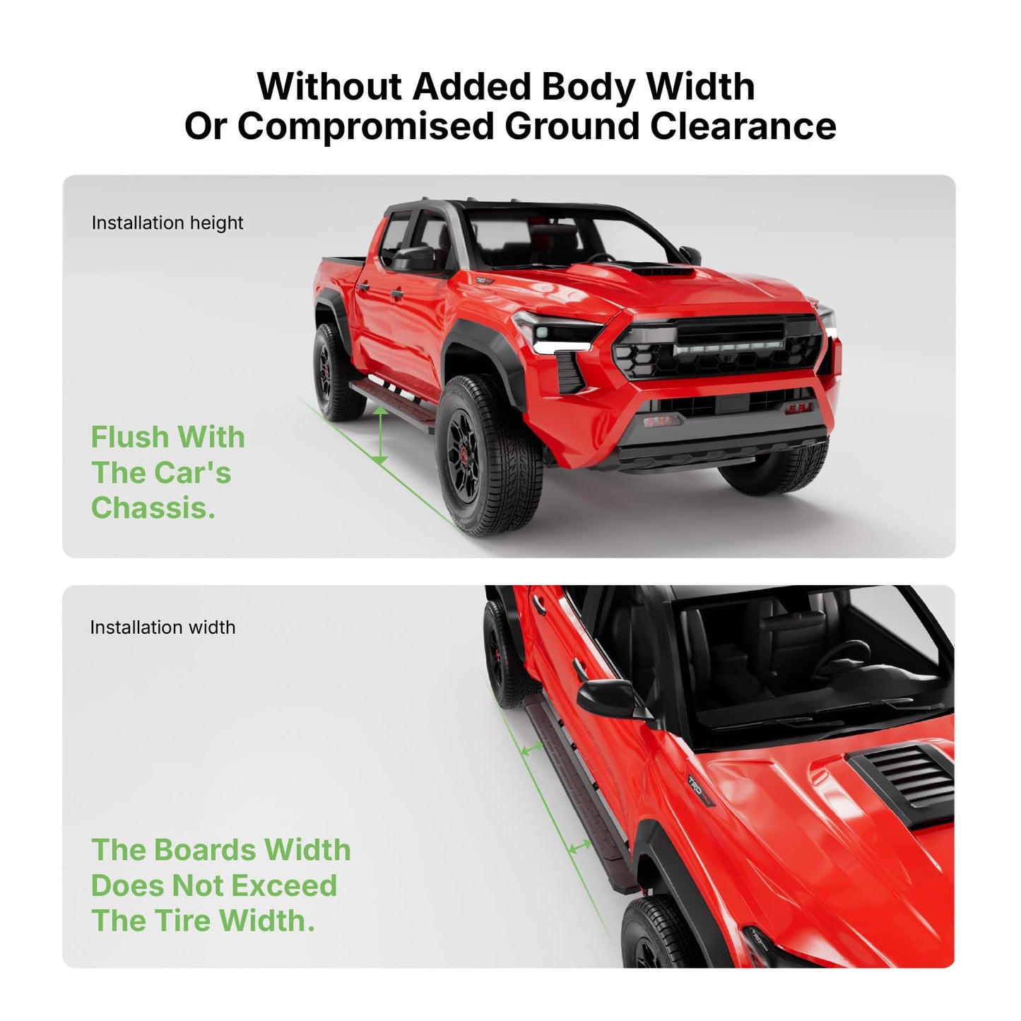 Yawrpats Running Boards Compatible with 2024 2025 Toyota Tacoma Double Cab 4 Full-Size Door Side Steps Bars with 8 Brackes Heavy Duty Aluminum Anti Slip (Rugged Off-Road)
