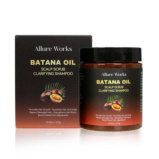 Exfoliating Scalp Scrub Clarifying Shampoo with Batana Oil & Rosemary for Dandruff, Buildup, Oily or Itchy Scalp, and Thinning Hair – Natural Scalp Cleansing Shampoo for Men and Women – 310g