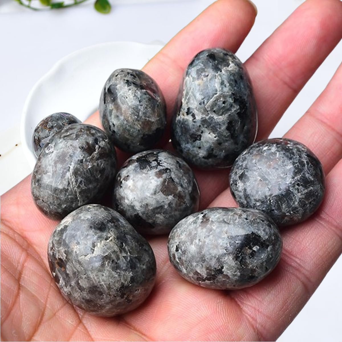 Erliway Flame Yooperlite Stone Healing Crystal Stones, 1.25-2.0" Large Reiki Healing Gemstones Natural Tumbled Polished Stones for Energy Witchcraft Therapy Meditation