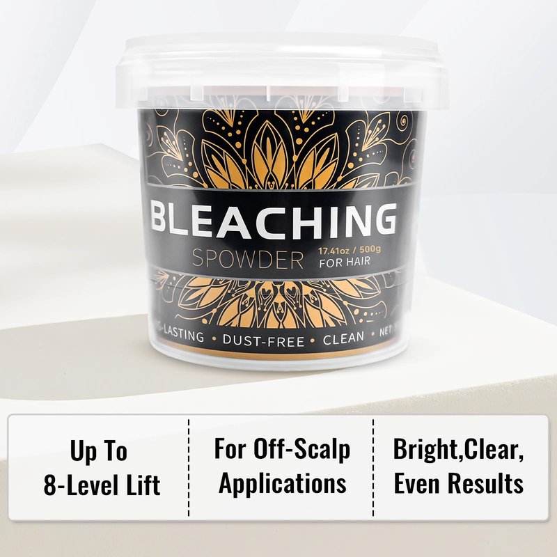 Hair Bleach 500g / 17.41oz, Large Capacity Salon Grade Bleach for Hair, Mild Bleach Powder Quickly Remove Hair Color, Refreshing Create Fashionable Styling