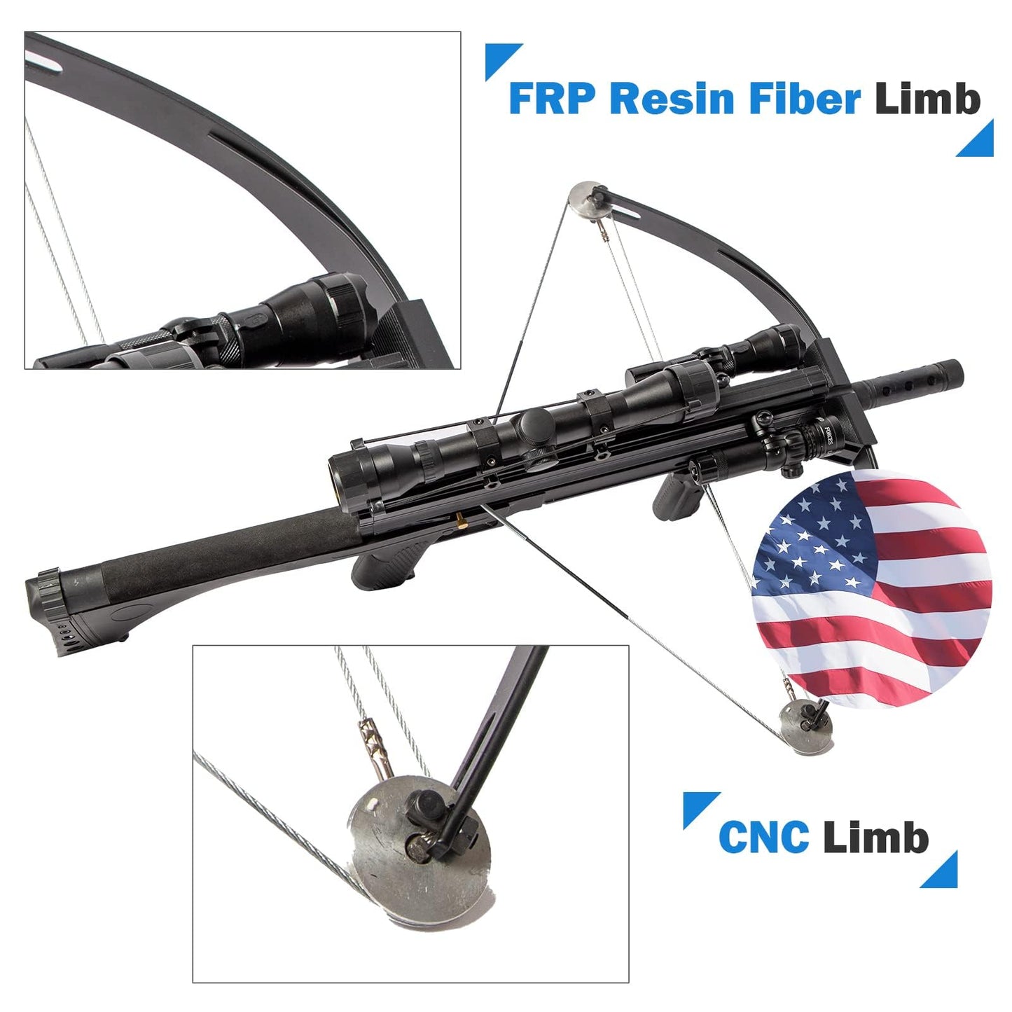 XGeek Hunting Crossbow, 100 Lbs Draw Weight, 240 FPS, Complete Set for Hunting and Fishing