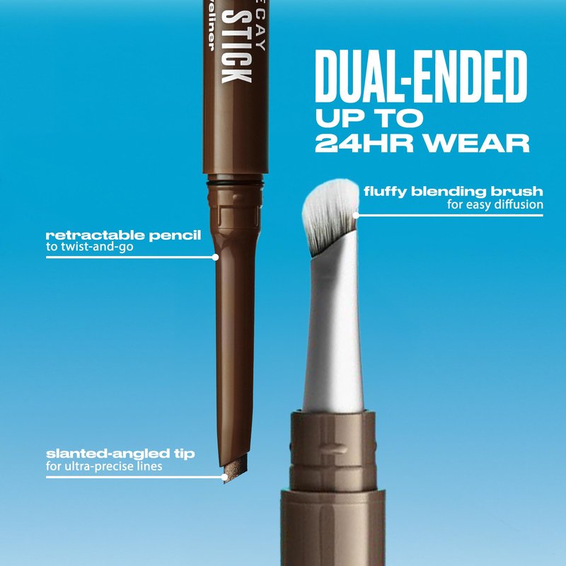 Urban Decay 24/7 Liquid Stick Waterproof Eyeliner - Smudge-Proof, Transfer-Proof, Up to 24HR Wear, Dual-Ended Retractable Gel Liner with Blending Eye Brush - Solar Flick (duochrome copper brown)