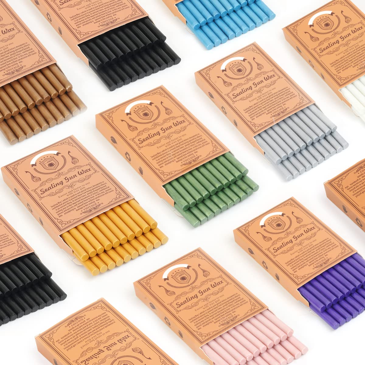 Wax Seal Kits, Wasole 40Pcs Blue Sea Sealing Wax Sticks with Glue Gun + 2Pcs Wax Seal Pens for Wax Seal Stamp, Great for Wedding Invitations, Birthday Cards, Envelopes, Gift Wrapping