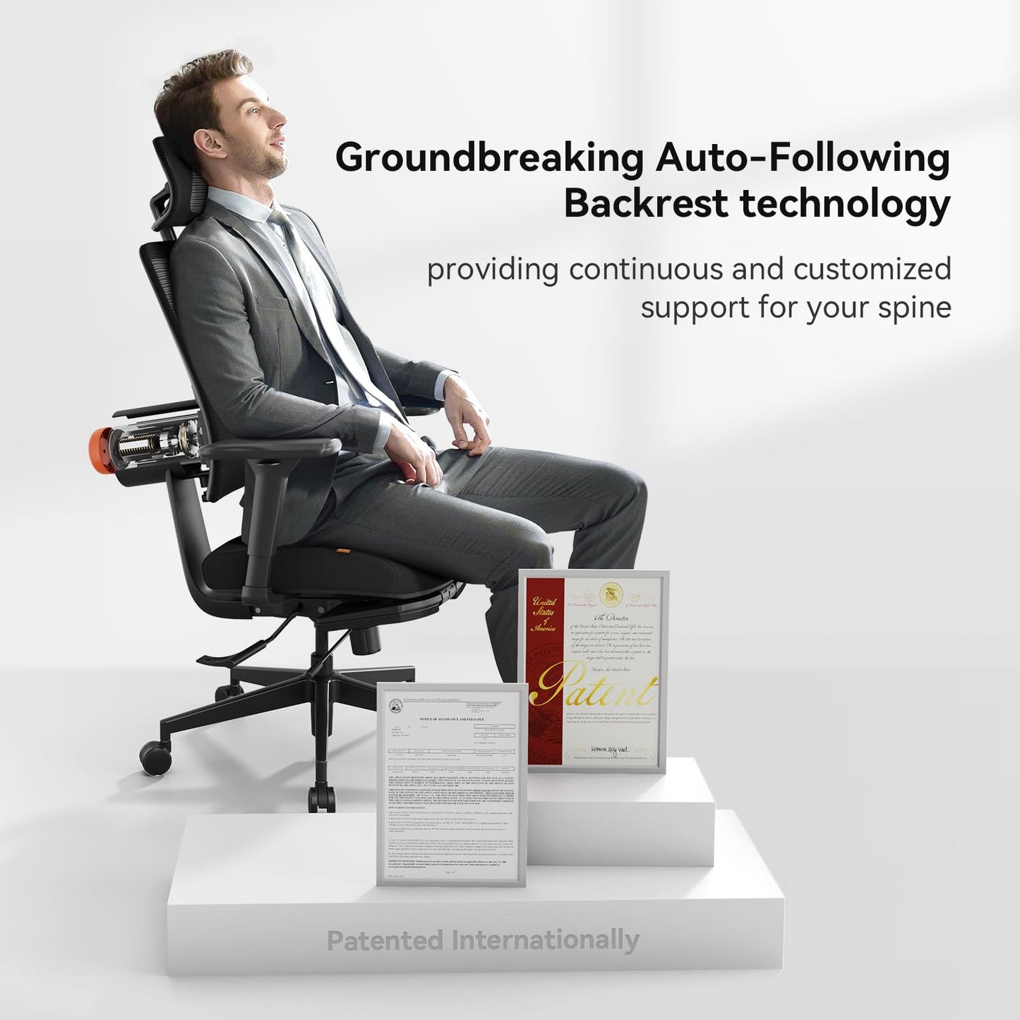 Newtral Ergonomic Home Office Chair-Office Desk Chair with Footrest, Auto-Following Backrest & Headrest, 4D Armrests, 96°-136° Recline (Black, with Laptop Table + 2D Headrest)