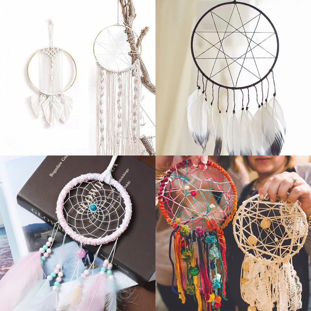 24Pcs Macrame Hoops Ring, BetterJonny 6 Sizes Metal Craft Rings Hoops Gold Dream Catcher Rings Wreath Hoop Rings for Home Decorations DIY Crafts and Wall Hanging Crafts(2in,3in,4in,5in,6in,8in)