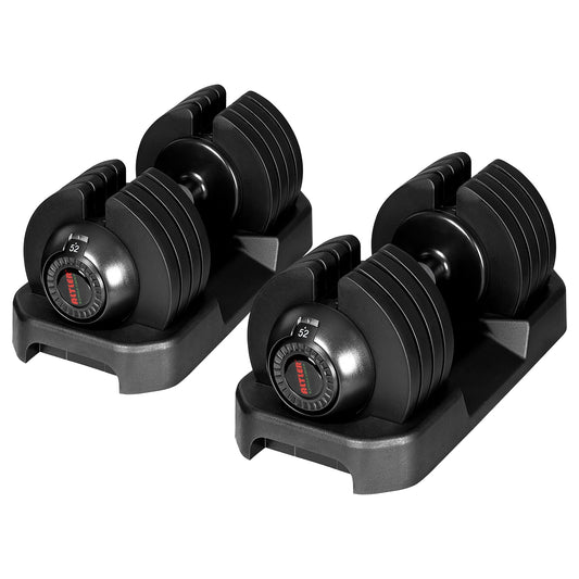 ALTLER Adjustable Dumbbell,52lbs Set with Tray for Workout Strength Training Fitness, Adjustable Weight Dial with Anti-Slip Handle and Weight Plate for Home Exercise
