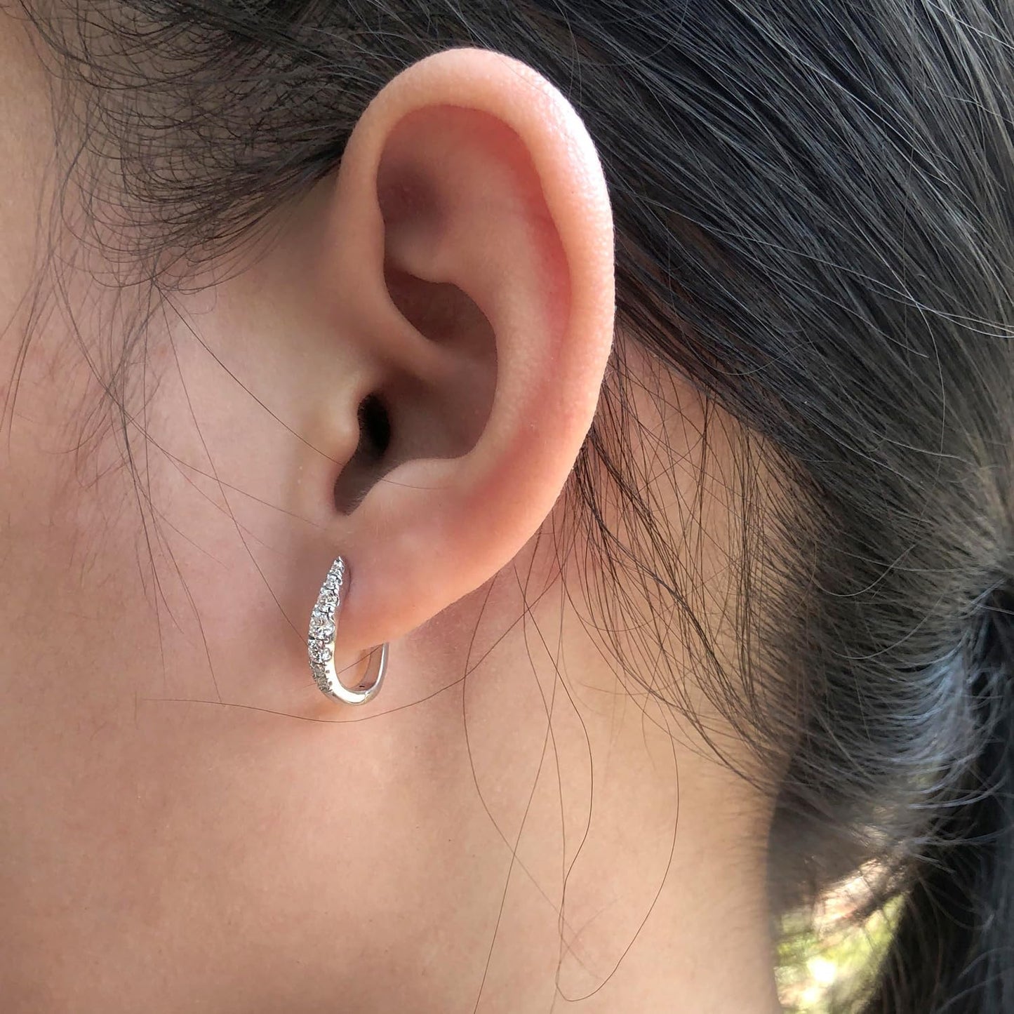 Huggie Hoop Earrings for Women Round Lab Grown Diamond Earrings for Her in 14K Rose Gold Over Sterling Silver Jewelry