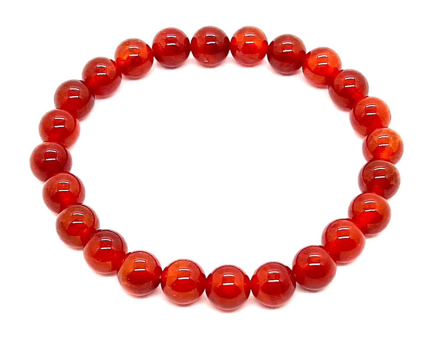 AWAKEN YOUR KUNDALINI Mindful Energy Fire Agate Bracelet – 8mm Beads Handmade Stretch Jewelry