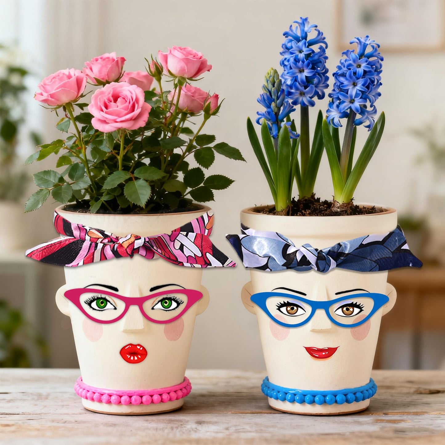 DIY Flower Pot Painting Kit with Face Stickers & Ribbons – Funny Plant Pot Craft, Creative Garden Decor for Journals Gifts Parties