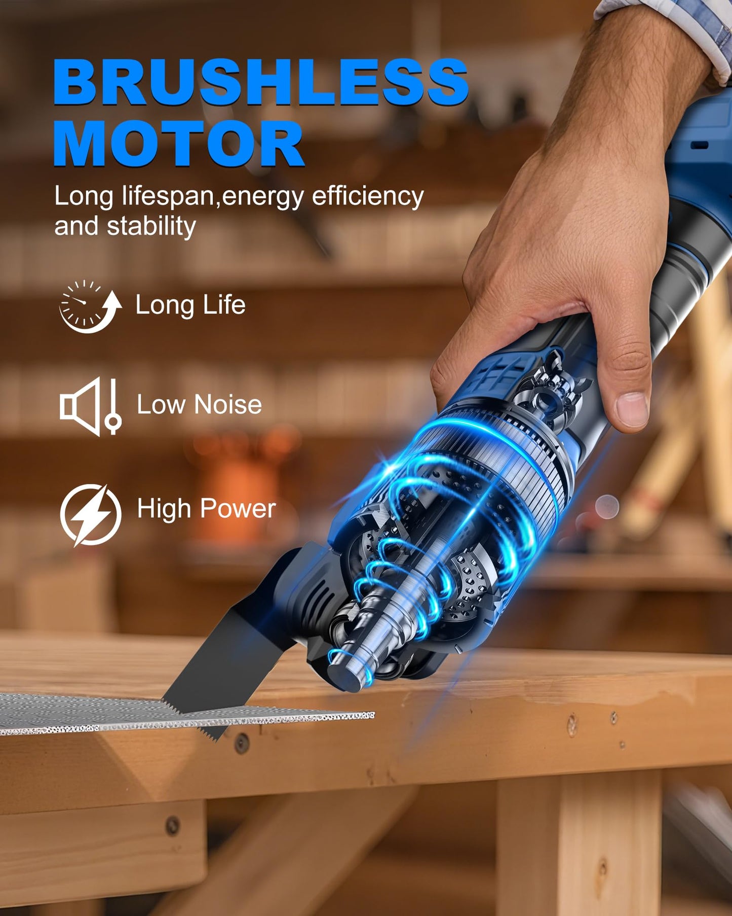 LUXTER 20V Cordless Brushless Oscillating Tool Kit, 5000-19000 RPM Variable Speed Multi-Tool with 3.5° Angle, 2x 2.0Ah Batteries & Quick-Change, for Wood/Metal Cutting, Grout Removal & Sanding