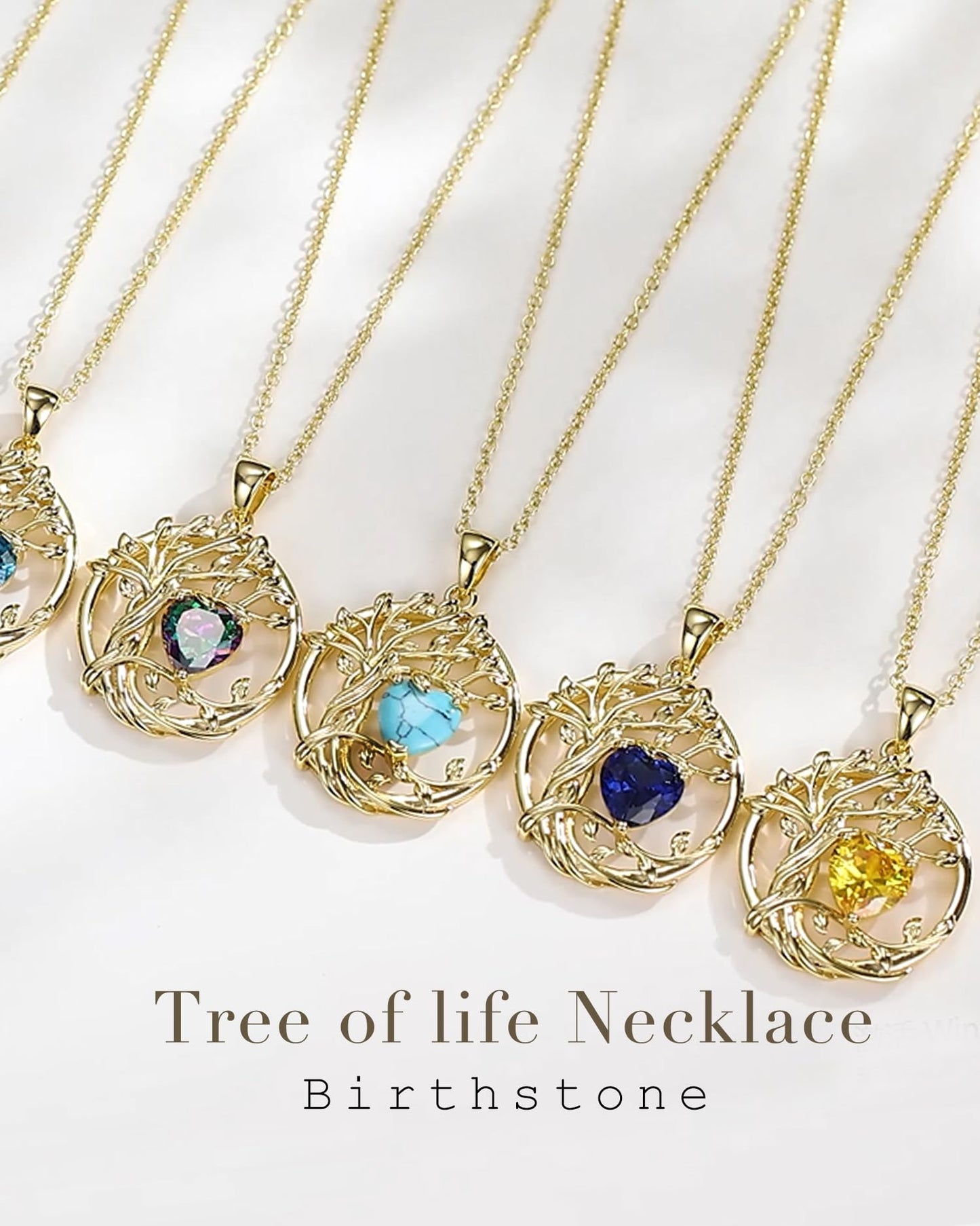 FANCIME Tree of life November Birthstone Necklace for Women Sterling Silver Yellow Gold Plated Citrine Pendant Yellow Topaz Gemstone Birthday Jewelry Mothers Day Gifts for Wife Mom Her