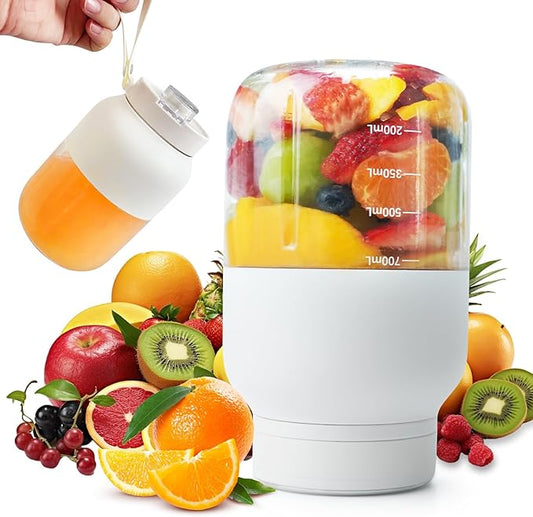 Portable blender, 700ml Mini Wireless personal cup, USB Rechargeable, Making Smoothies and Shakes, 18 Blades, Powerful Blending Effect, Compact for Kitchen, Office, Travel, Gym Use