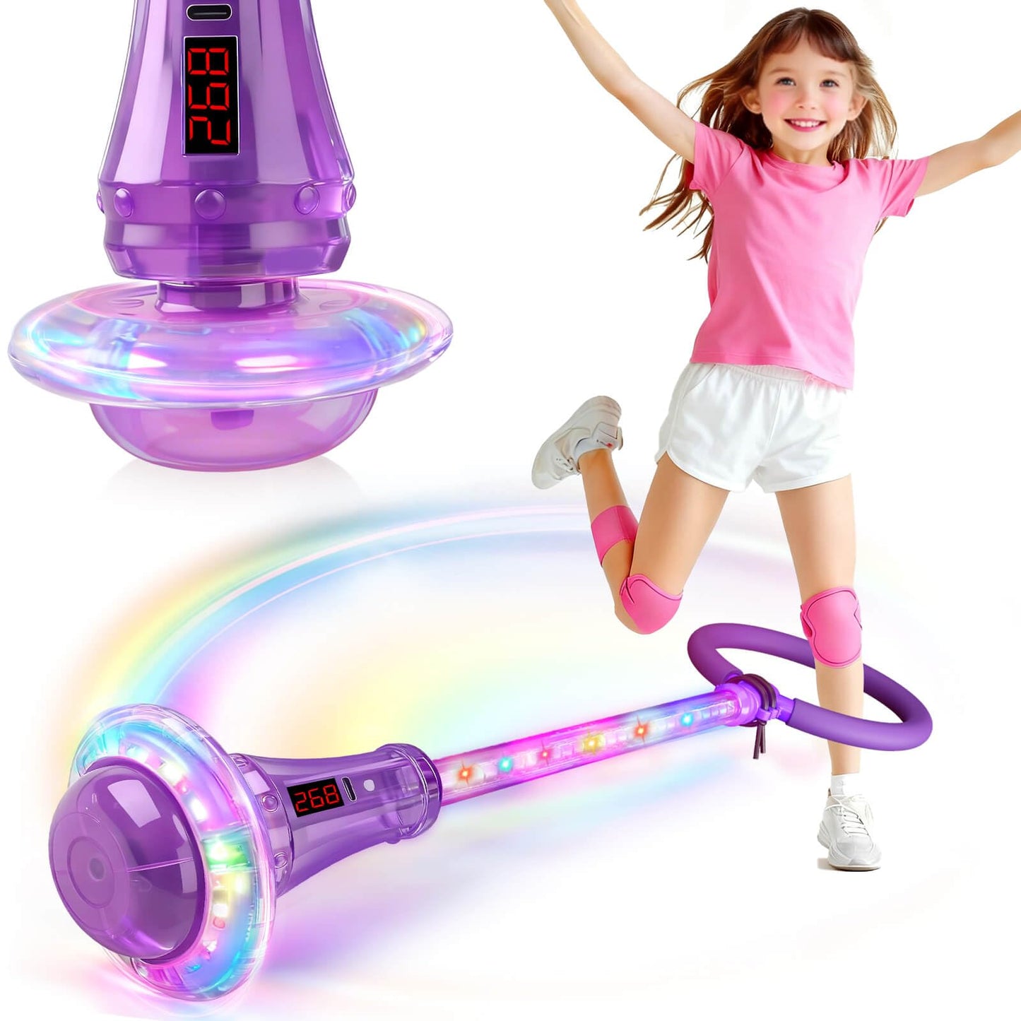 Dolanus Skip Toy with Counter- Laps, Time, Distance, Toys for 5-12 Year Old Kids, Girls Birthday Gifts for Age 5 6 7 8 9 10 11 12, Outdoor Outside Sports Games, Girls Toys Ages 6-8 8-13 (Purple)