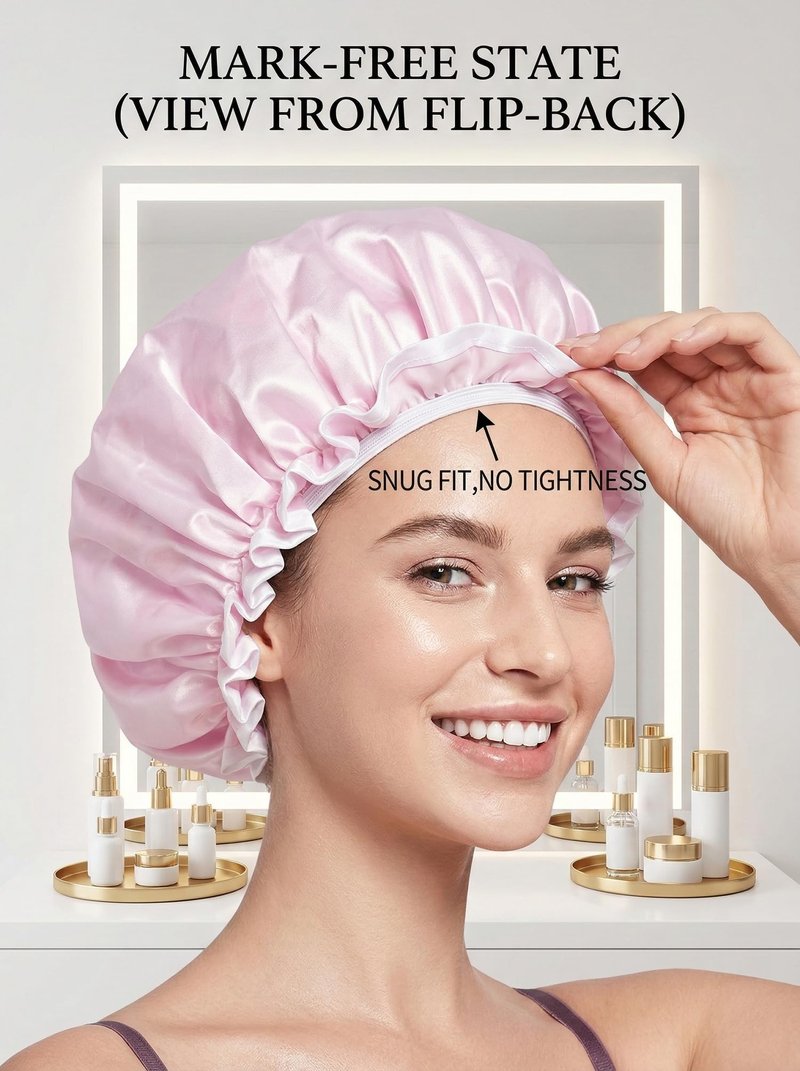 Aquior Shower Caps, Reusable Shower Cap for Women, Double Layer Waterproof Hair Cap, Large Size for All Hair Lengths,for Girls Spa Home Salon Use