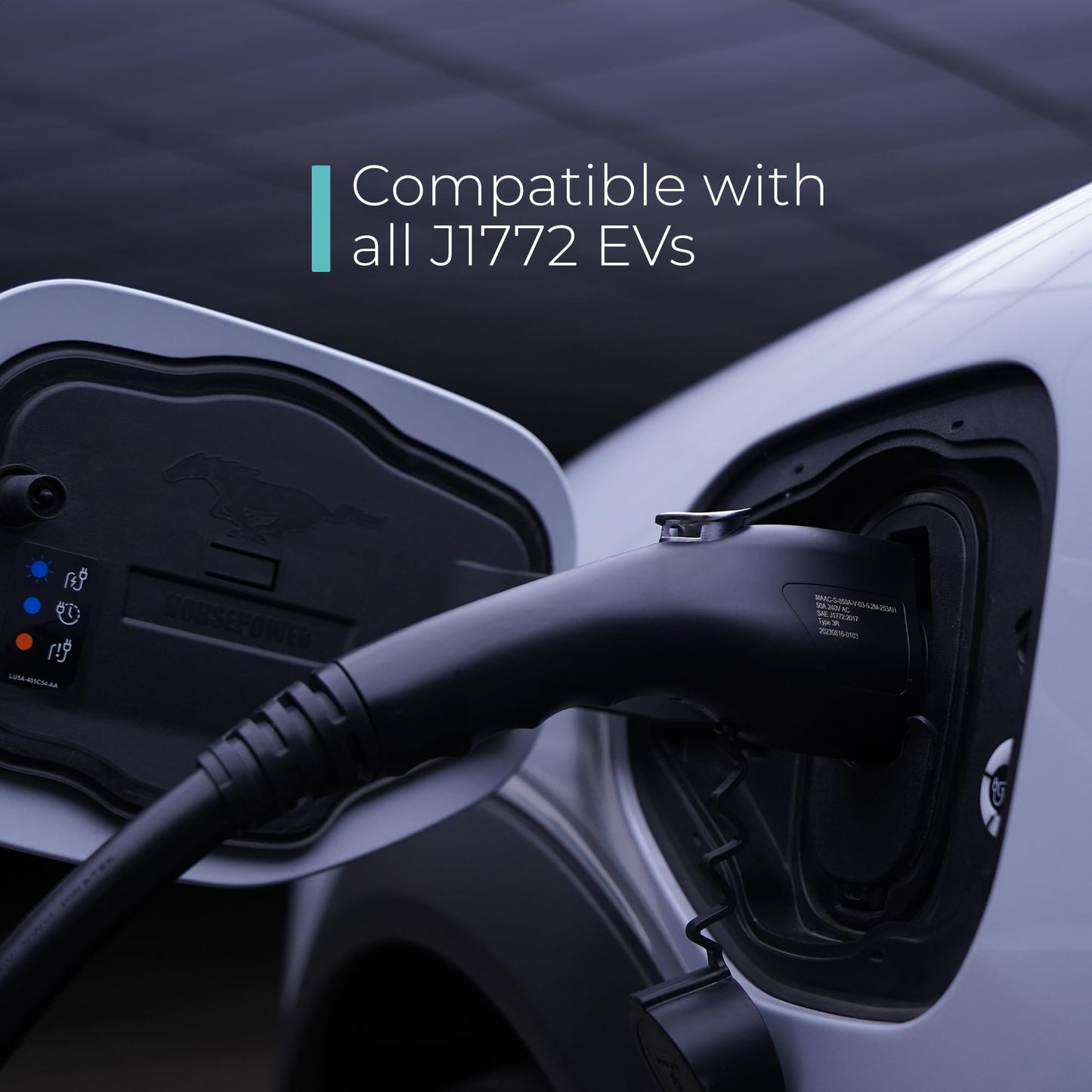 Lectron Level 1 J1772 Charger (WiFi Version) - 120V, 15 Amp, NEMA 5-15 Plug, 16 ft Extension Cord - Portable Electric Car Charger for J1772 Evs