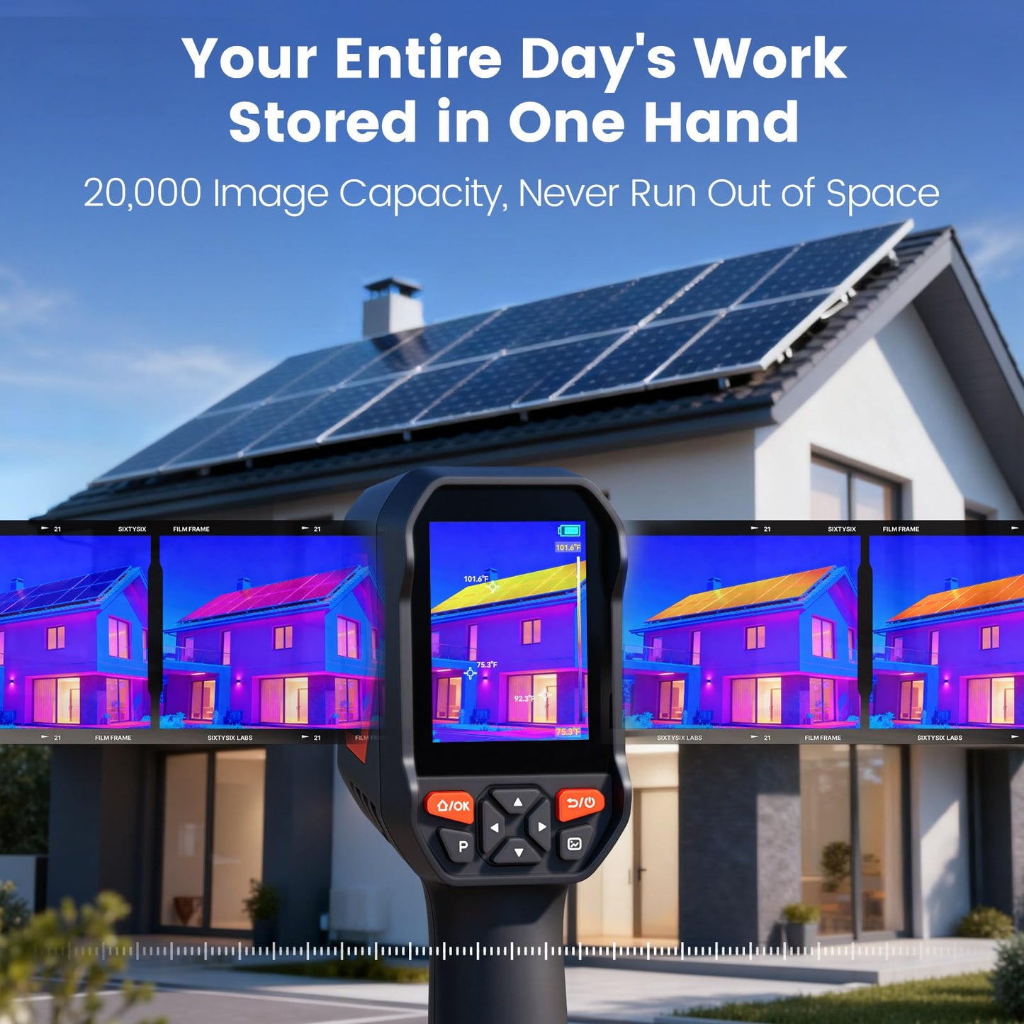 Hcalory T2-G Handheld Thermal Camera with 512*384 TISR Resolution, 256*192 IR Resolution, 8GB Memory, -4°F to 1022°F, 6-Hour Battery Life, 25Hz Infrared Camera with PC Software for Offline Analysis