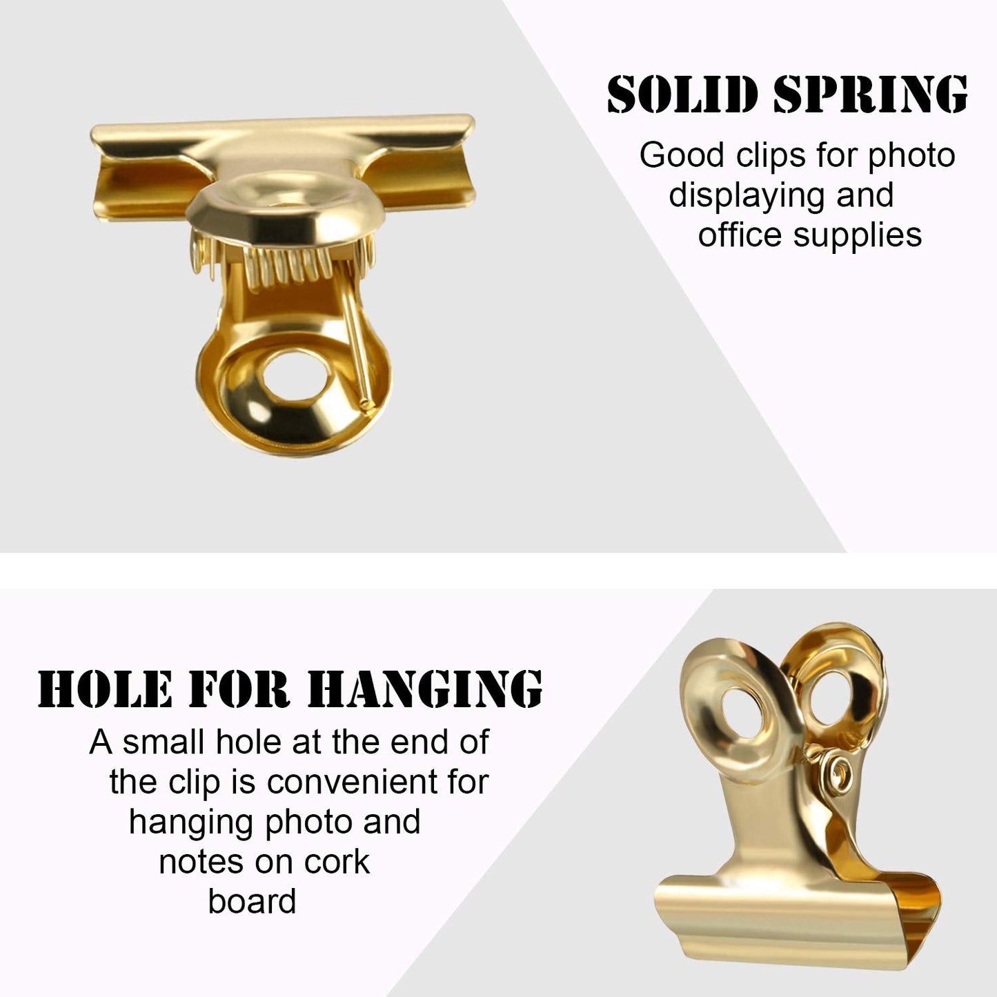 Boao 100 Pcs Mini Gold Metal Clips Small Gold Binder Clips Bulk for Photos, Maps, Drawings, Art Work, Papers, Price Tag, 0.87 Inch