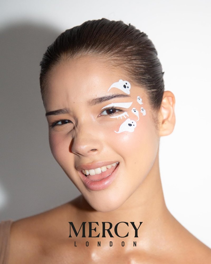 Ghosts Face Stickers by Mercy London Holiday Accessories Face Gems Jewels All In One Stick On Halloween
