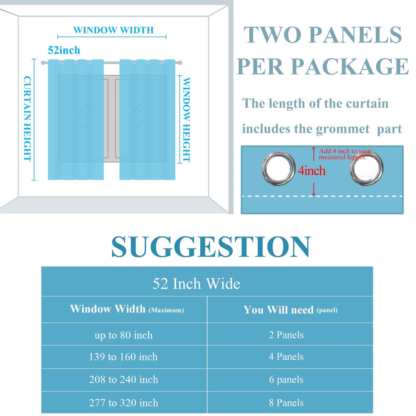 Estelar Textiler Navy Blue and Greyish White Blackout Curtains for Bedroom 84 Inches Long, Full Room Darkening Grommet Curtains for Living Room,Thermal Insulated Ombre Drapes,52Wx84L,2 Panels