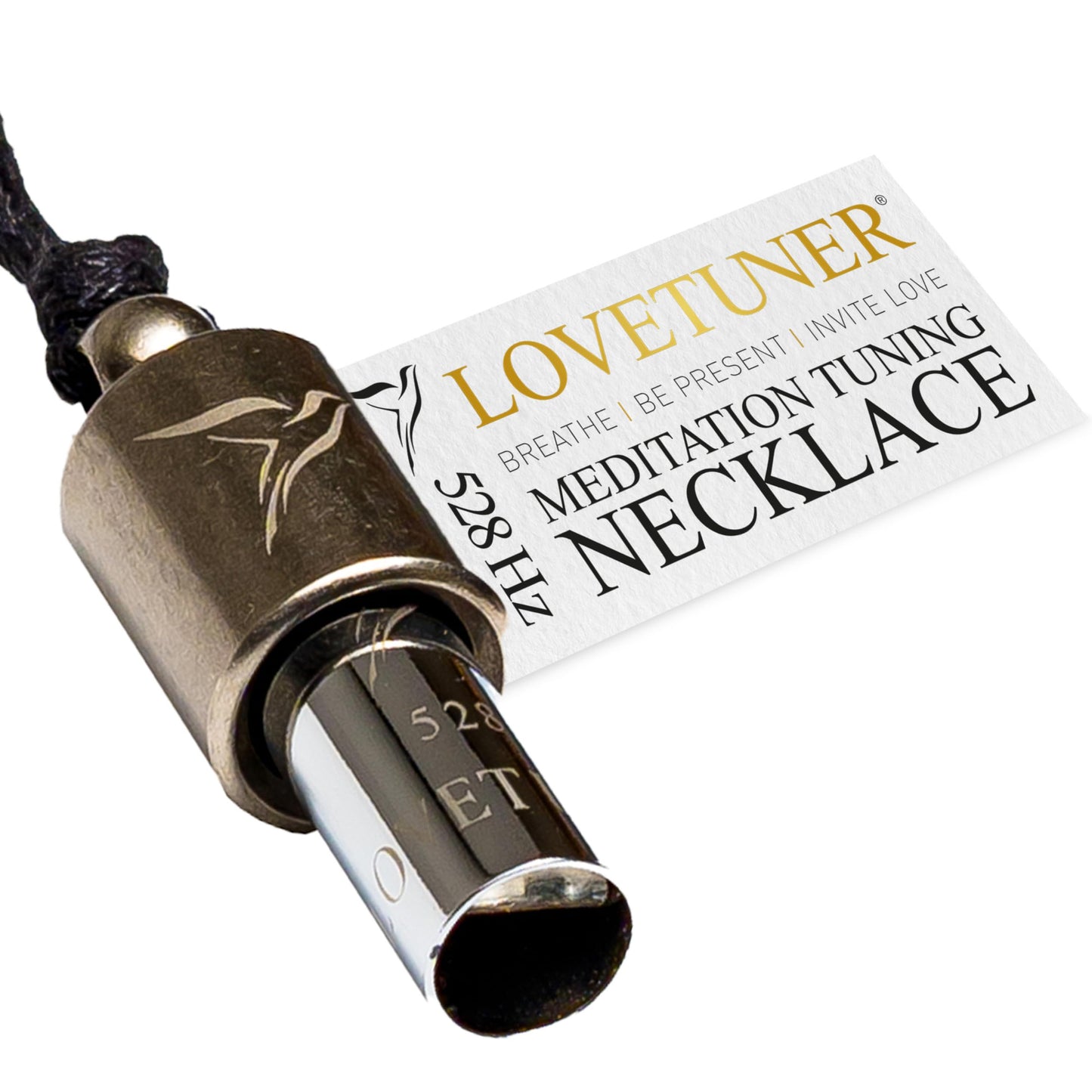 LOVETUNER Breathing & Meditation Tuning Necklace 528 Hz Whistle | 528 Hz Solfeggio Frequency | Breathwork Necklace Mindfulness Device for Anxiety & Stress Relief through Sound Healing, Metal, No