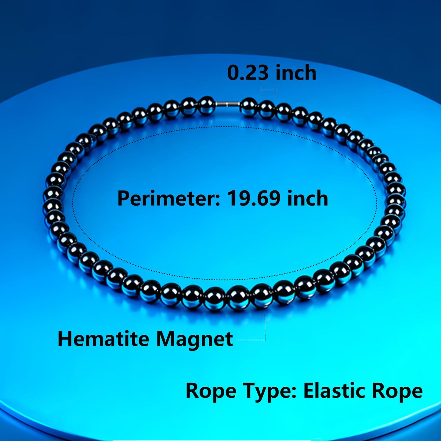 Drkao Magnetic Therapy Hematite Necklace, Hematite Magnet, Pain Relief, Support The Immune System, Magnet Necklace, Relieve Stress and Frustration, Health Gifts for Family Mom Presents