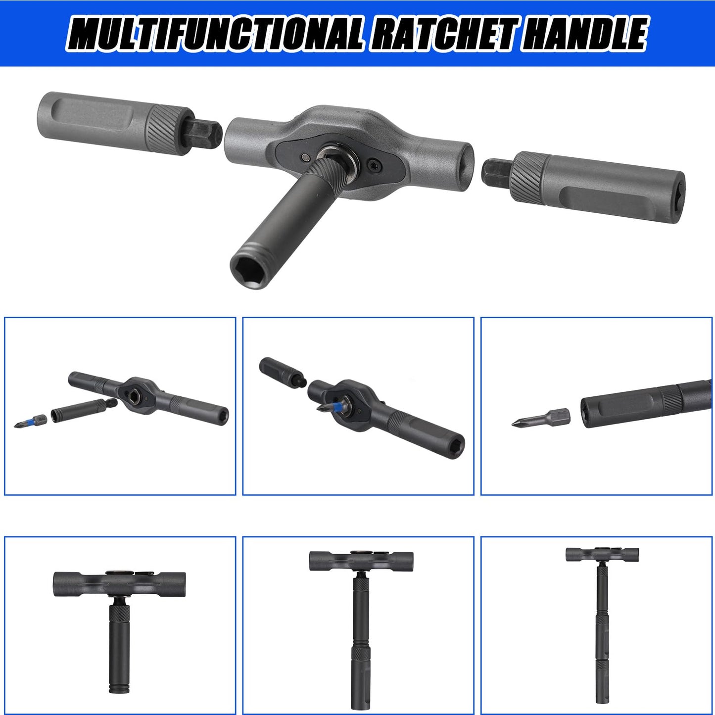 YrouGra 42-in-1 Magnetic Ratcheting Screwdriver Set with T Handle, Multi-Bit Repair Tool Kit for Electronics, Doorbell, Computer, Eyeglass, Furniture, DIY Projects and Home Repair