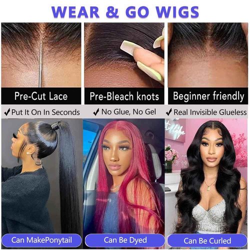 CHEETAHBEAUTY Straight Wear and Go Glueless Wigs Human Hair Pre Plucked 5x5 HD Lace Closure Wigs Human Hair for Black Women Pre Cut Lace for Beginners With Baby Hair 220% Density(20inch)