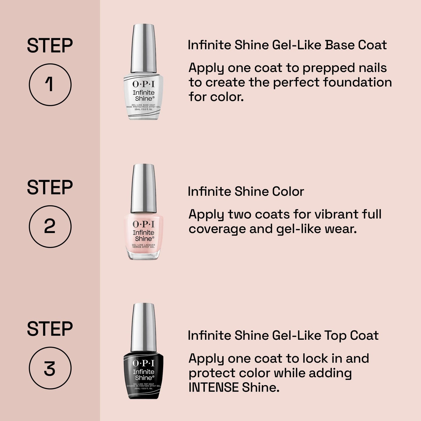 OPI Infinite Shine At Strong Last | Opaque Bright Pink Crème Long Wear Gel Like Nail Polish | Vegan, Long Lasting, Streak Free