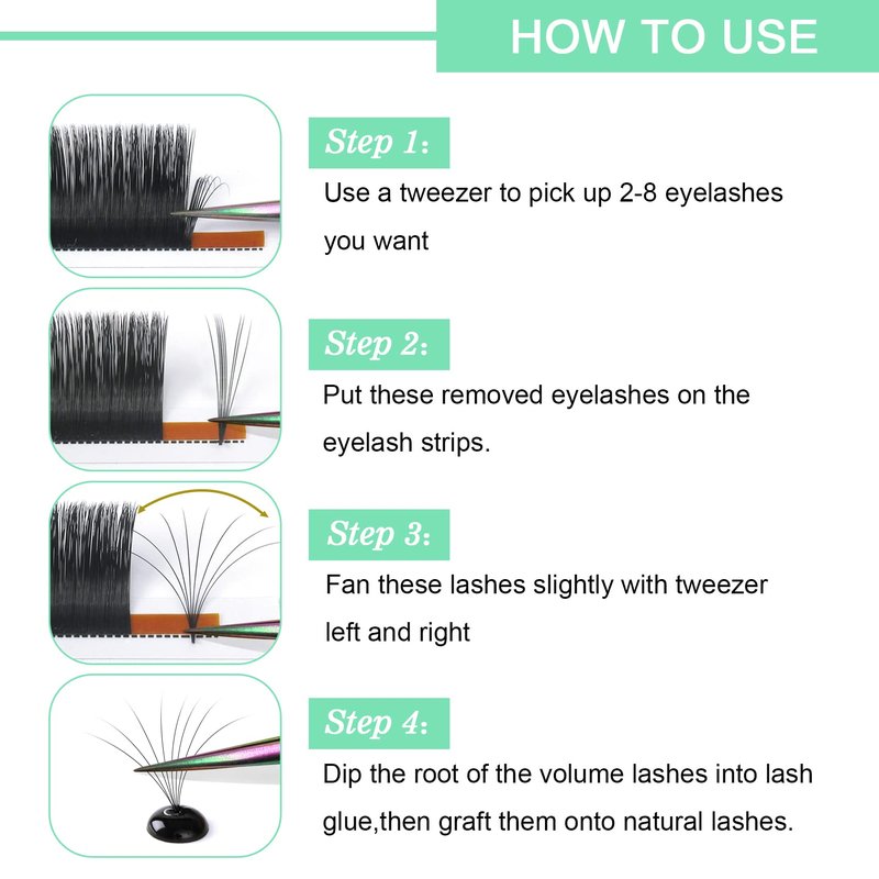 Easy Fan Volume Lashes CC-0.03-15 Flowering Eyelash Extensions Rapid Blooming Lashes 9 to 20 mm Mega Volume Lash Extensions(CC-0.03,15mm)