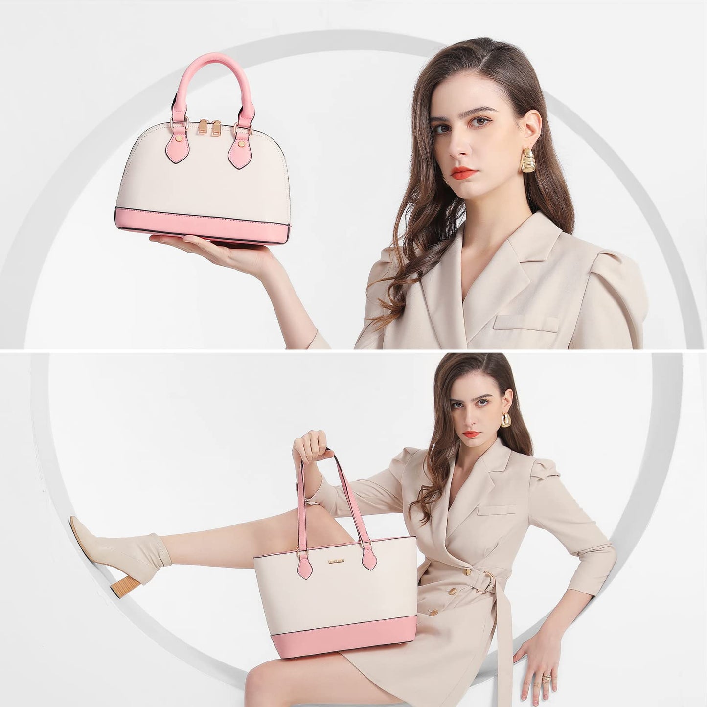 4PCS Women Fashion Handbags Purses Wallet Shoulder Bags Casual Tote Bag Crossbody Bags, Handbag Set Gift for Ladies Girls, Satchel Purse Set for Women