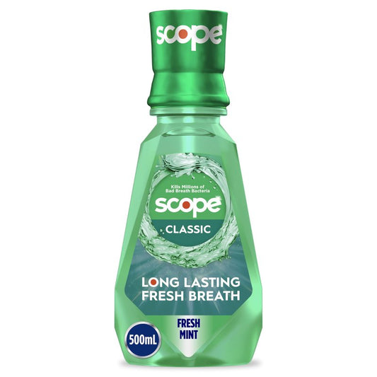 Crest Scope Classic Mouthwash, Original Formula, 500 Ml, 4 Count