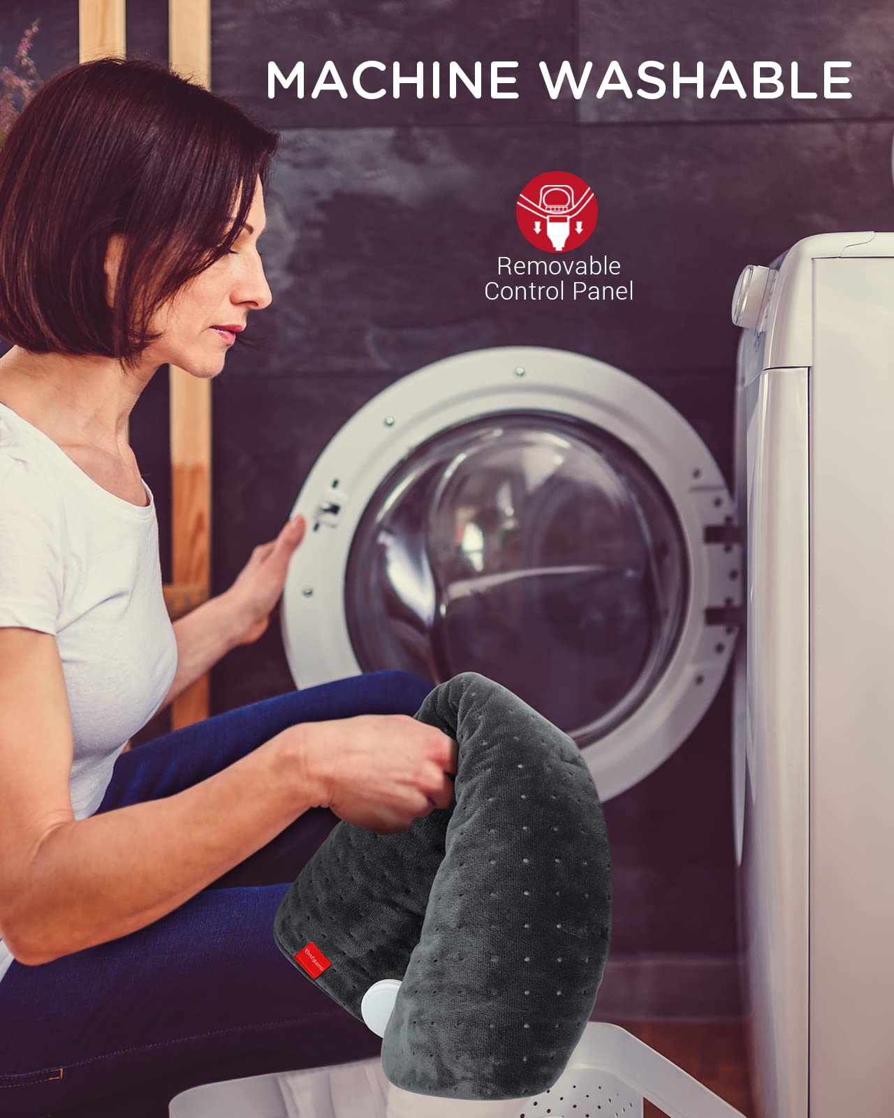 Comfytemp 12V/24V Car Electric Blanket for Back Pain Relief, 4 Heat Settings, 11 Auto-Off, Portable Mini Travel Blanket for Back Pain, Neck, Shoulders and Cramps Relief, 12" x 24" Washable