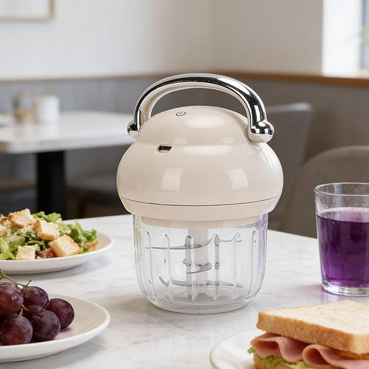 Pomya Cordless Mini Food Chopper 21000 RPM | 350ML Baby Food Processor Rechargeable USB C for Garlic Veggies