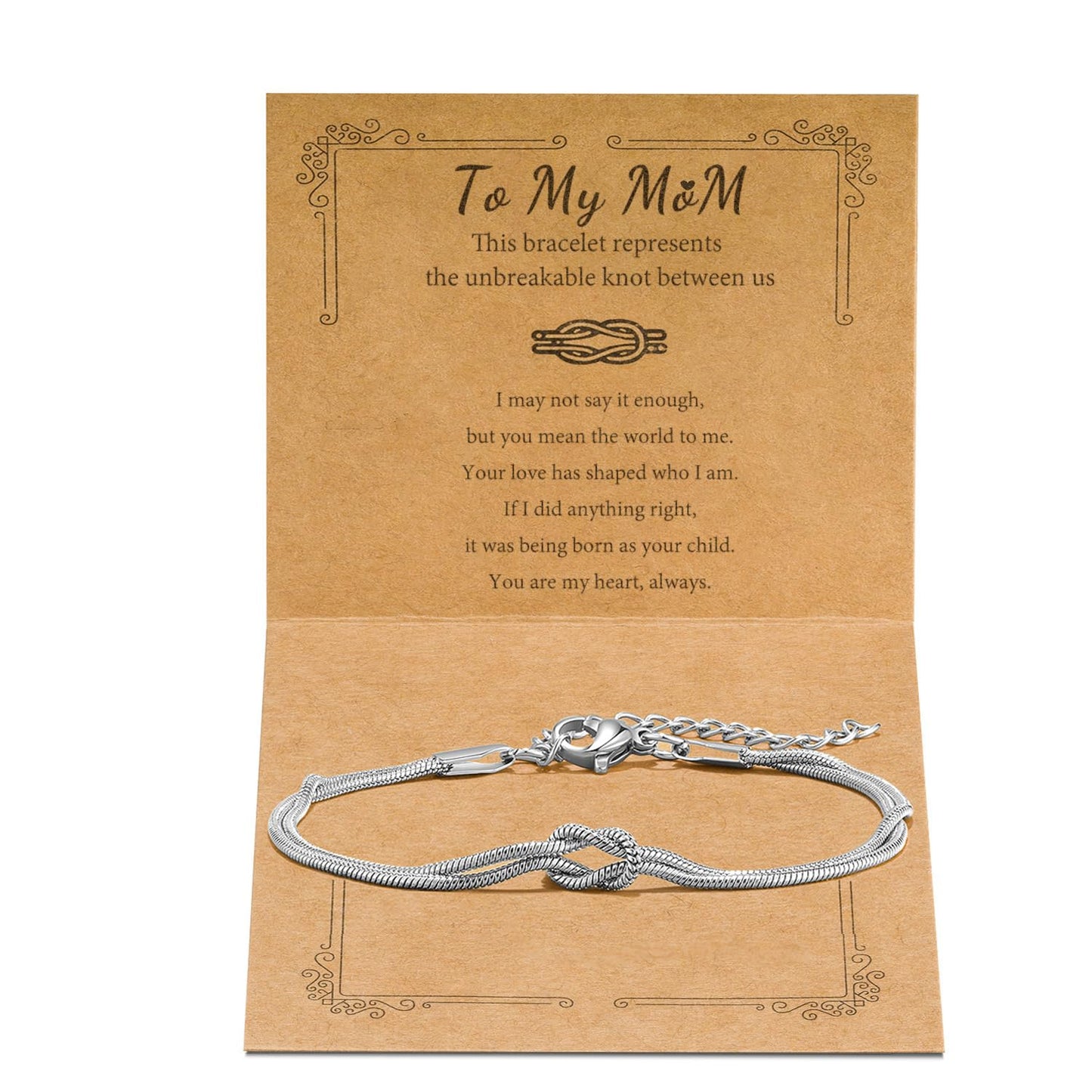 GRCLD Matching Bracelets for Couples Love Knot Bracelet Pinky Promise Soulmate Relationship Friendship Bracelets Forever Infinity Jewelry Gifts for Women Teen Her Him (MOM-S)
