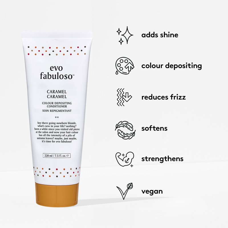 EVO Fabuloso Caramel Color Depositing Conditioner for Blonde Hair - Tones, Nourishes & Adds Shine - 7.4 fl oz