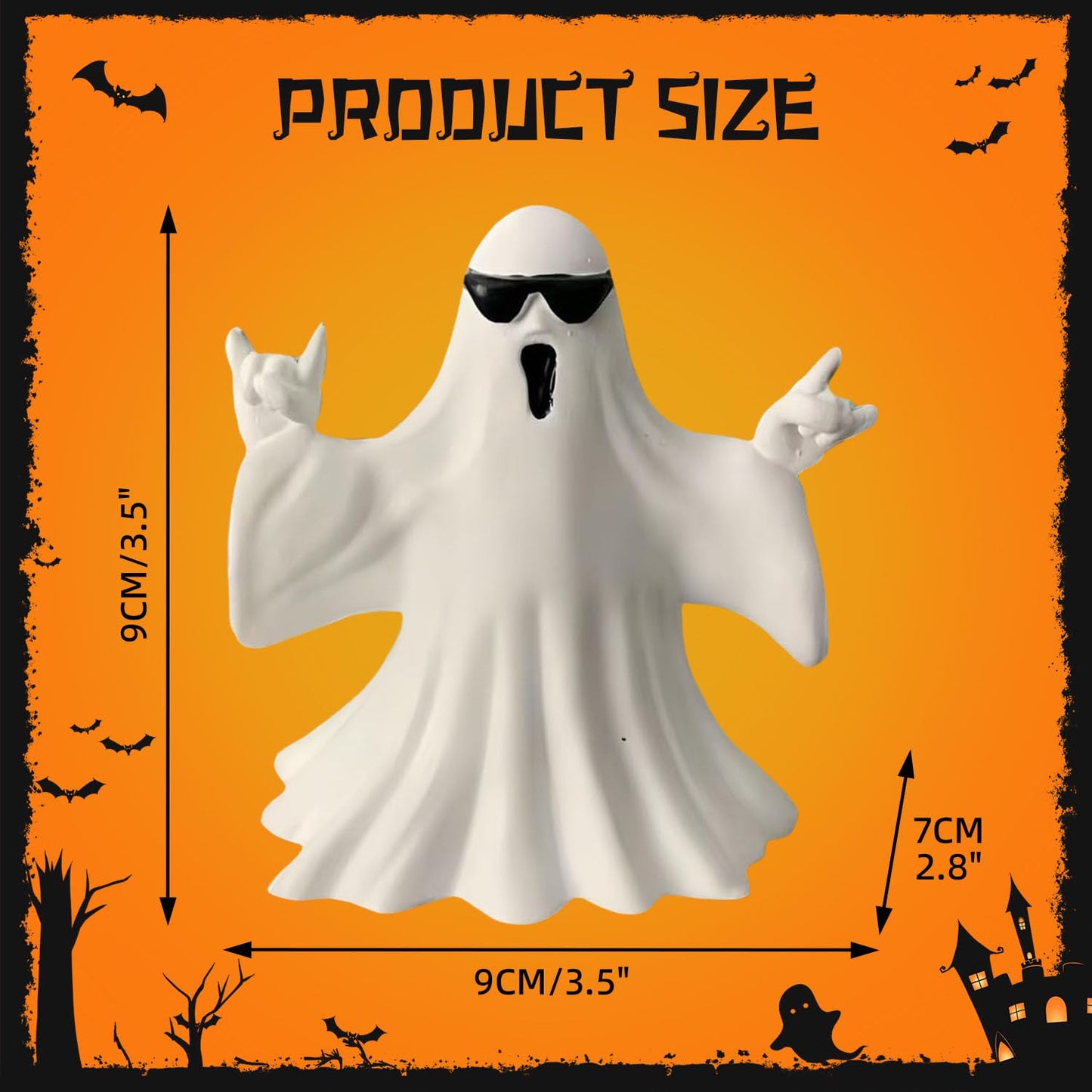 SHIFANQI Halloween Ghost Figurine - Spooky Resin Ghost Statue, Funny Cute Ghost Ornaments for Halloween Decorations, Porch and Indoor Home Office Desk Decor, Christmas,New Year’s Gifts