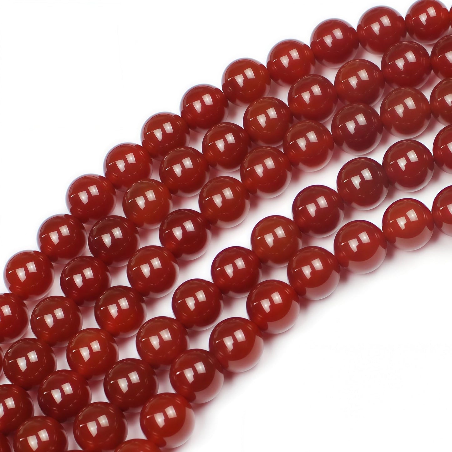 MJDCB Natural Stone Bead Red Cornelian Gemstone Loose Beads for Jewelry Making Bracelet Necklace 10mm