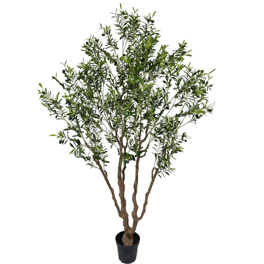 AfanD Artificial Olive Tree Tall,Faux Olive Tree Indoor Artificial Tree for Modern Home Office Living Room Floor Decor Indoor (1, 8ft 1in)