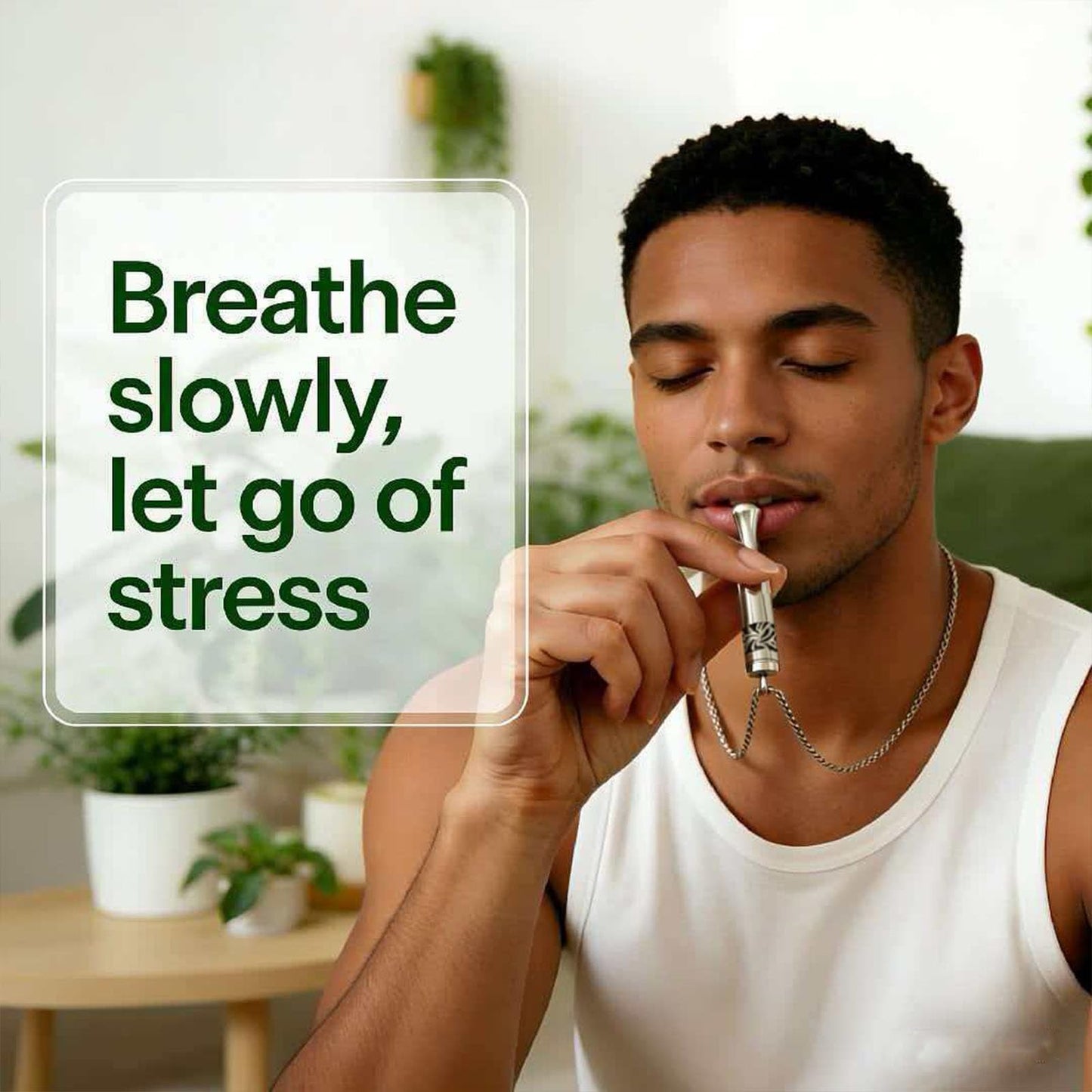 phaxud Stainless Steel Mindfulness Breathing Necklace & Essential Oil Diffuser for Women Men 2-in-1 Breathe Free Necklace Tool for Inner Balance, Relaxation and Meditation