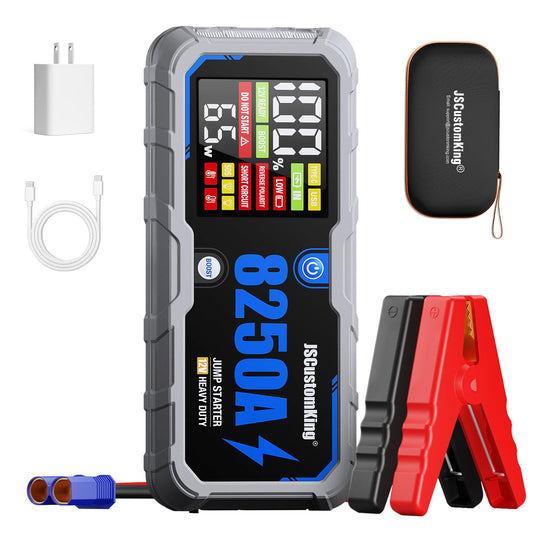 8250A Jump Starter Battery Jump Starter Battery Pack with PD-65W (for All Gas or 10.0+L Diesel), 12V Potable Car Jump Start with 4.01 inch HD Screen, 2 USB Power Bank 24-Months Stand-by Time